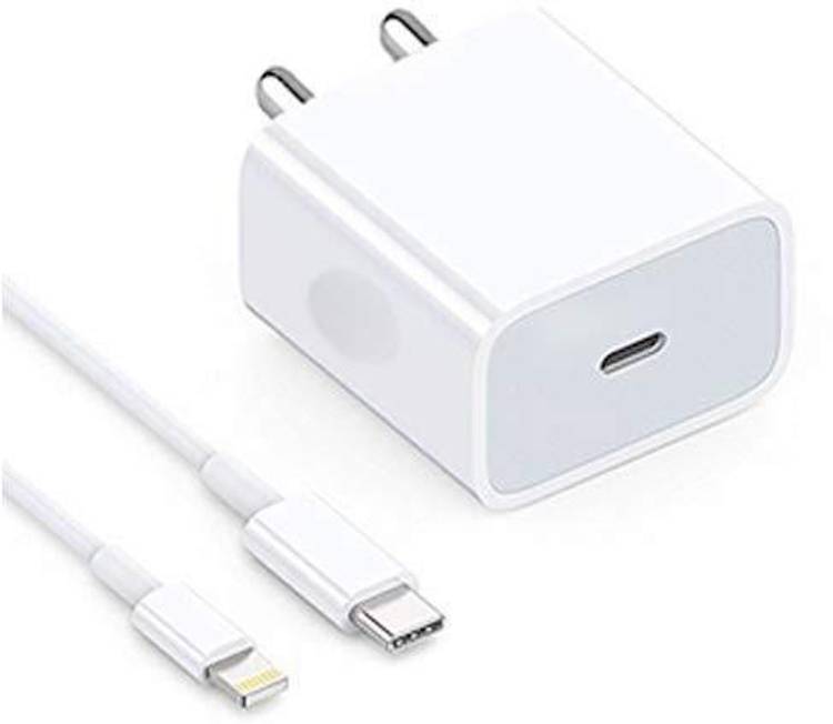 greyfire 20W Type C to Lightning PD Power Adapter Fast Charging for iPhone X , iPhone 11 , iPhone 12 4 A Mobile Charger with Detachable Cable