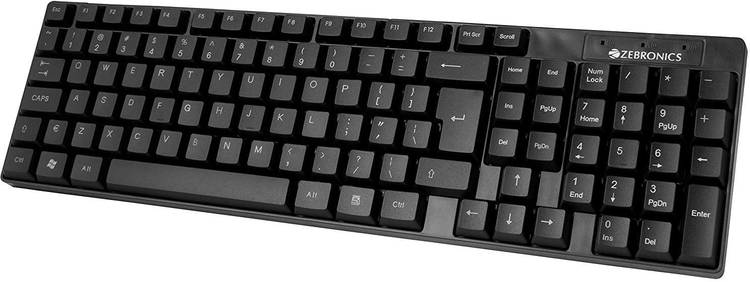 ZEBRONICS USB k20 Black keyboard for desktop, laptop gaming devics with UV coted keys Wired USB Multi-device Keyboard