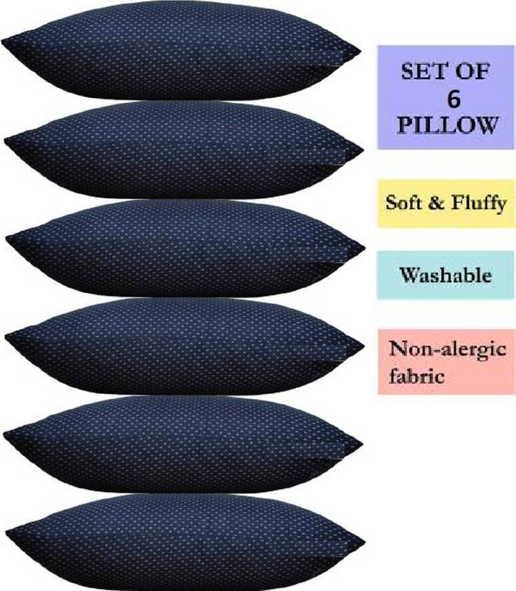 DONDA Dot Print Polyester Fibre, Microfibre Polka Sleeping Pillow Pack of 6