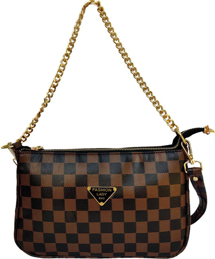 Brown, Black Women Sling Bag