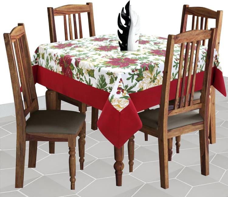 AIRWILL Floral 4 Seater Table Cover