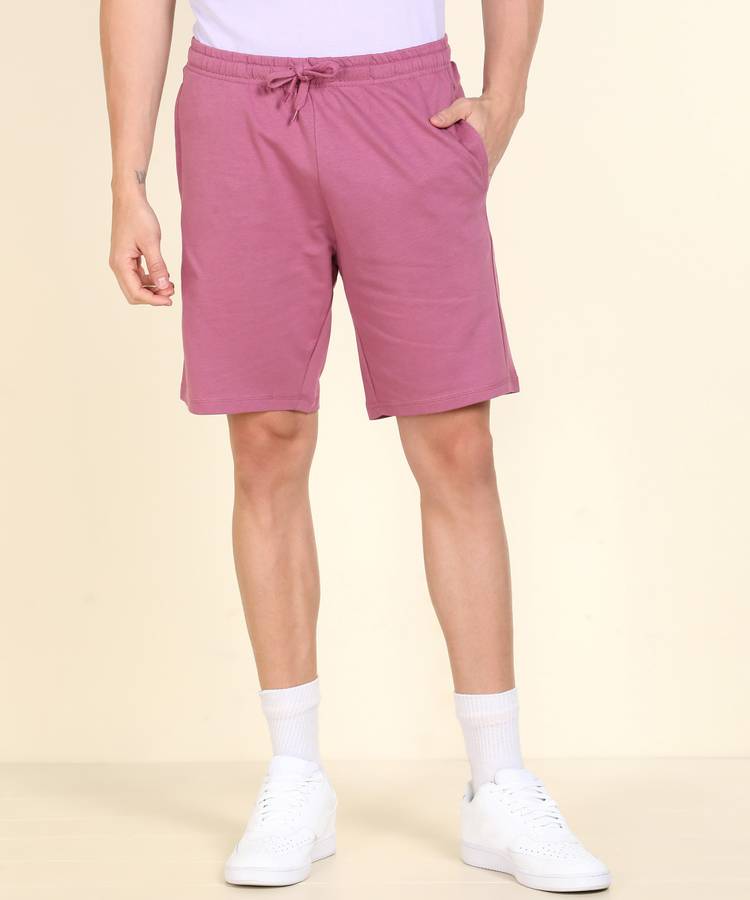 Solid Men Purple Regular Shorts