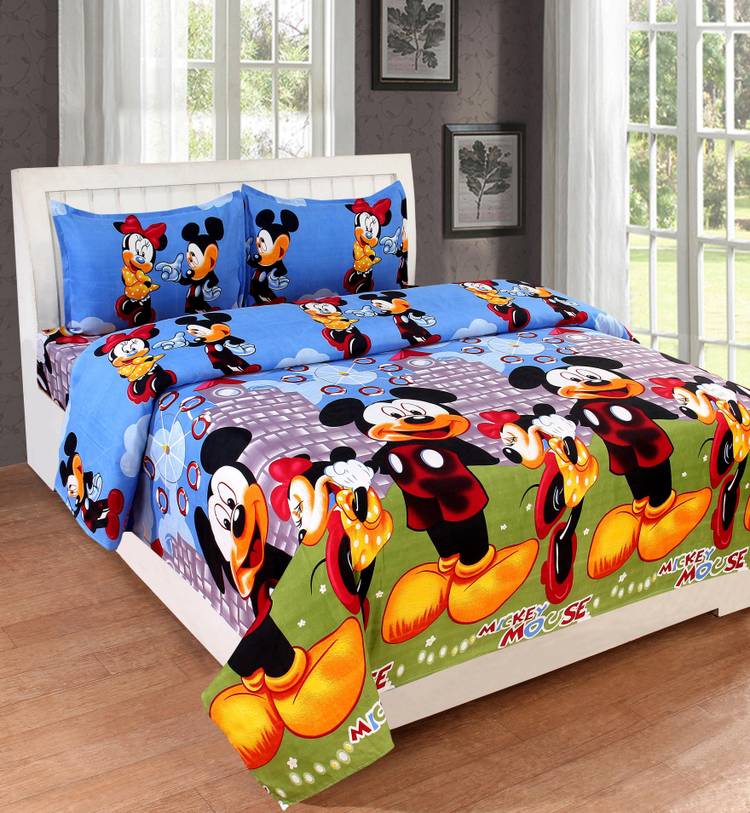 RisingStar 160 TC Cotton Double Printed Bedsheet