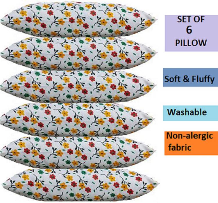 DONDA Flower Print Microfibre Floral Sleeping Pillow Pack of 6