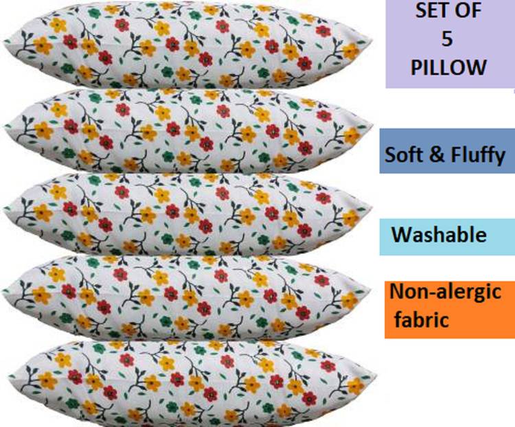 DONDA Flower Print Microfibre Floral Sleeping Pillow Pack of 5