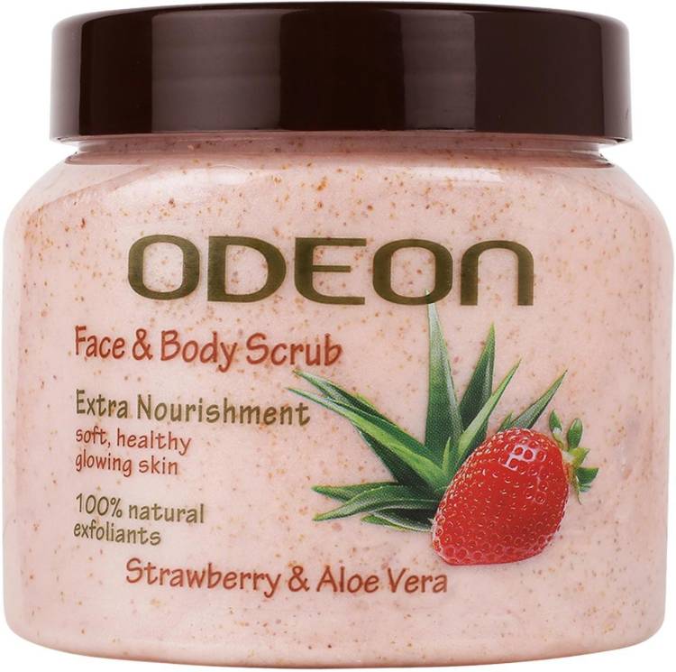 ODEON Strawberry & Aloe Vera Face and Body Scrub|For Extra Nourishment Scrub Price in India