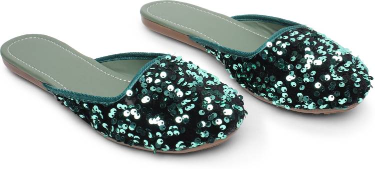 Shoestail Women Green Flats Price in India