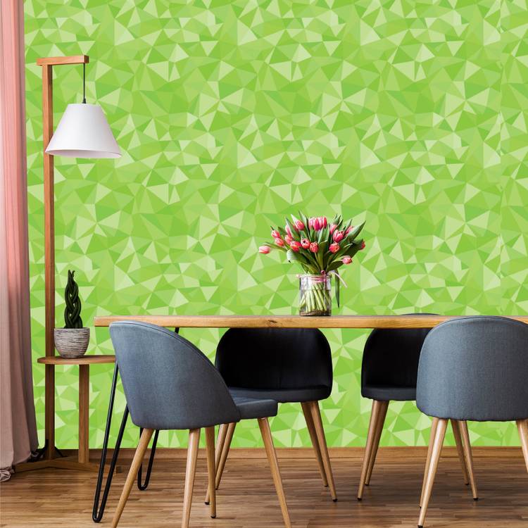 ASIAN PAINTS Large EzyCR8 P&S 3D Wallpapers Crystalline Shapes - Green Sticker
