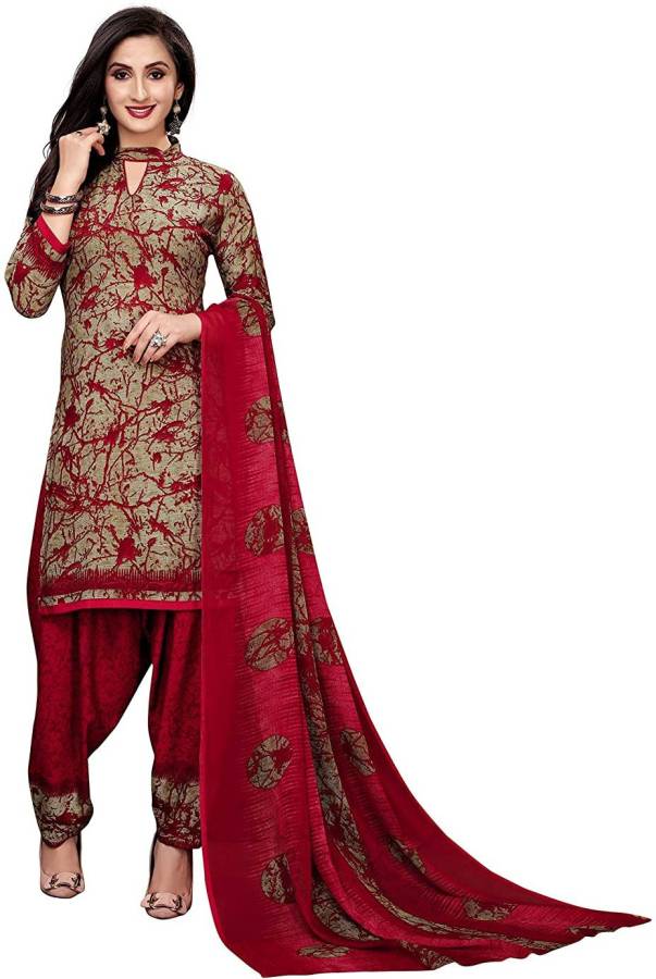 Crepe Printed Salwar Suit Material Price in India
