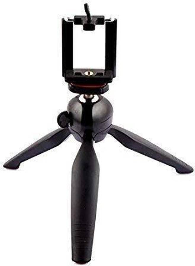 JPY Black YT-228 Mini Ball Head Tripod with Universal Mobile Clip Holder Compact Lightweight Compatible with All Mobile Phones,Action & DSLR Camera's - (Black) Tripod