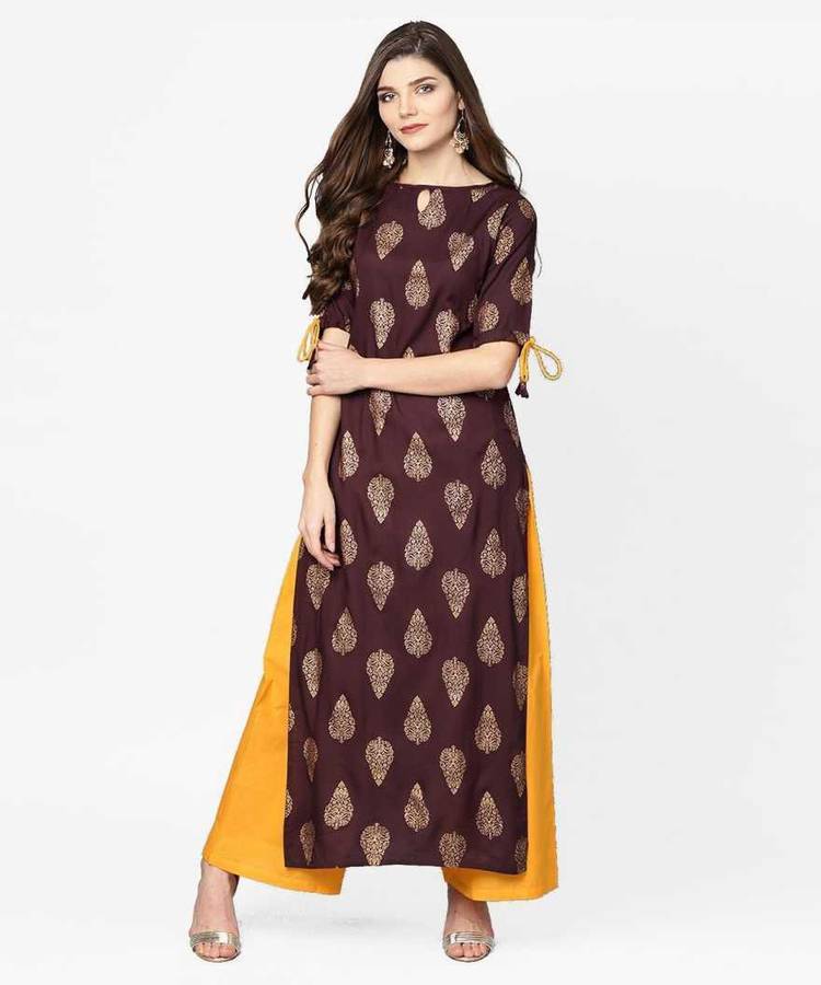 Women Kurta and Palazzo Set Rayon