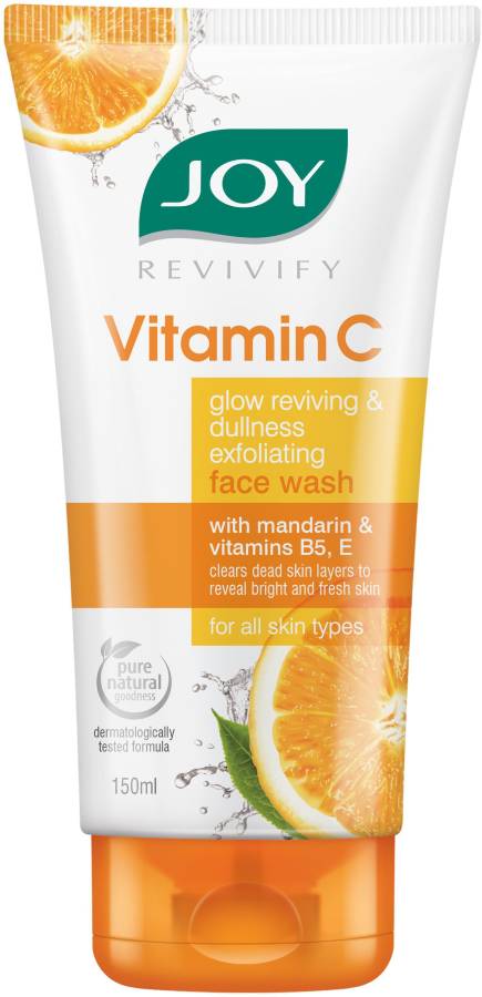 Joy Revivify Vitamin C Glow Reviving and Dullness Exfoliating With Mandarin, Vitamin B5, E | Skin Brightening - No Parabens, Sulphates  Face Wash Price in India