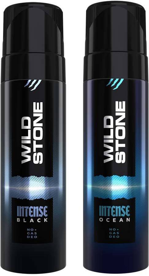 Wild Stone Intense Black and Ocean No Gas Deodorant Spray  -  For Men