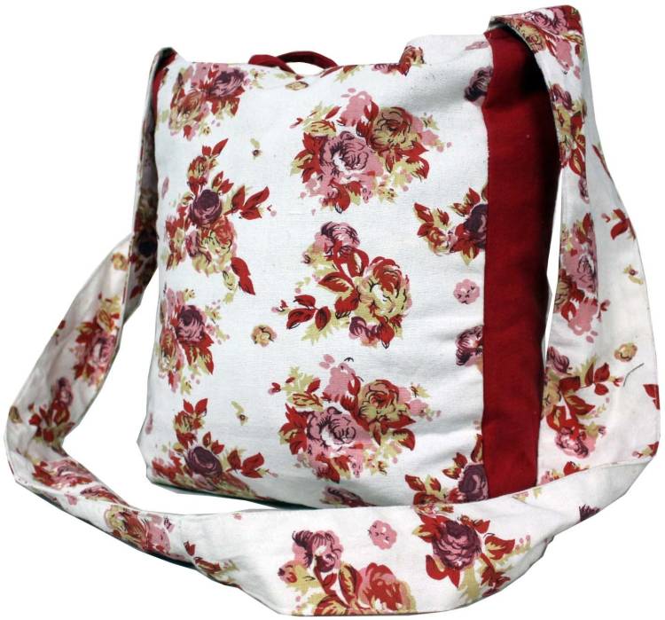 Women Red, White Shoulder Bag - Extra Spacious Price in India
