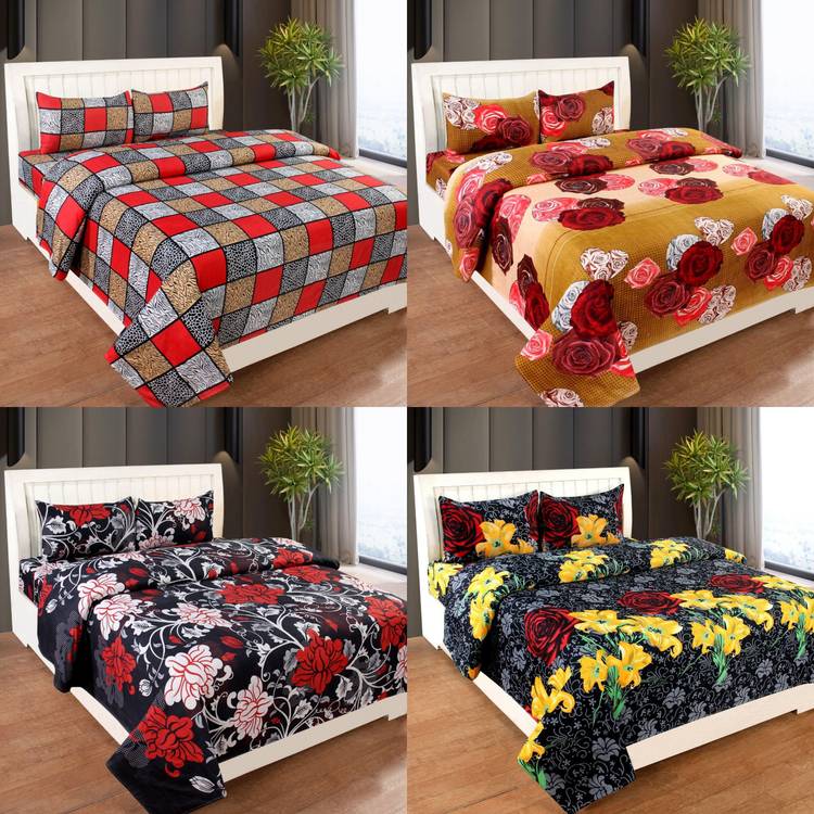 Decorum 204 TC Polycotton Double 3D Printed Bedsheet