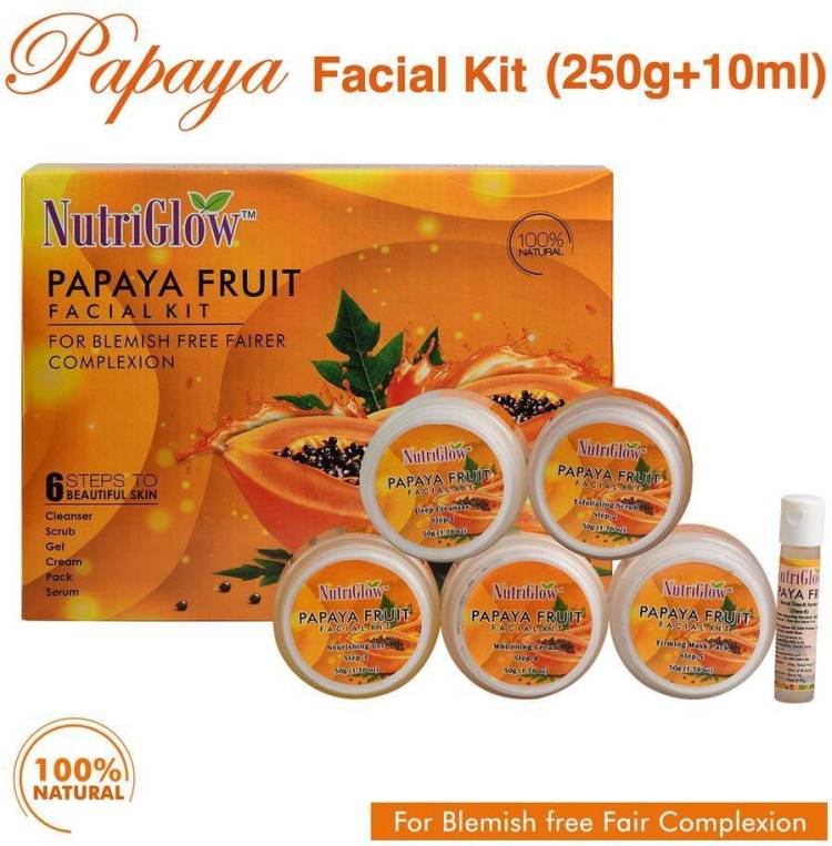 NutriGlow Papaya Facial Kit (For Blemish Free and Fairer Skin) Price in India