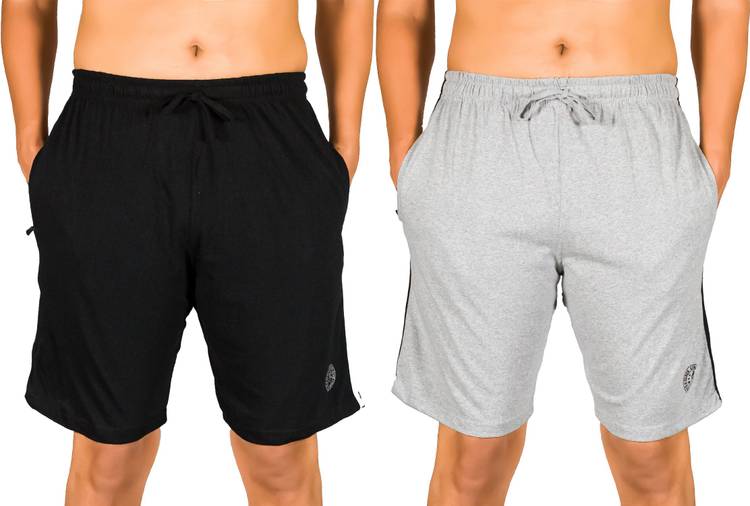 Solid Men Black, Grey Boxer Shorts, Sports Shorts