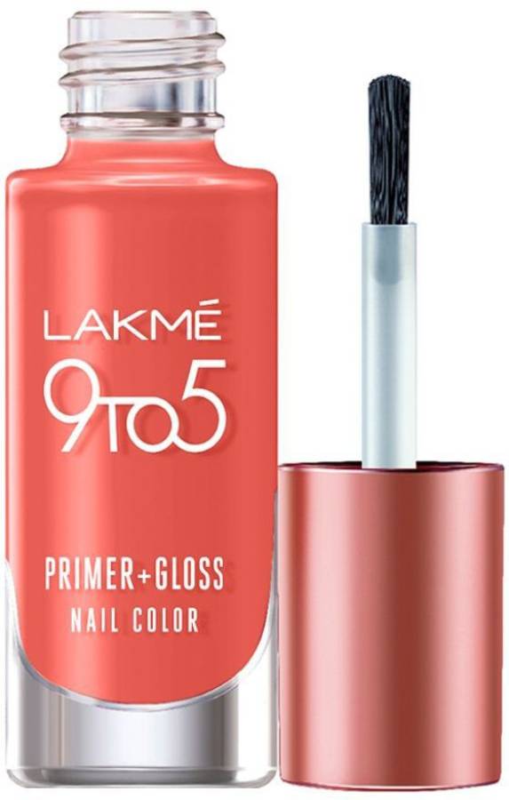 Lakmé 9to5 Primer + Gloss Nail Colour, Caribbean Coral Caribbean Coral Price in India