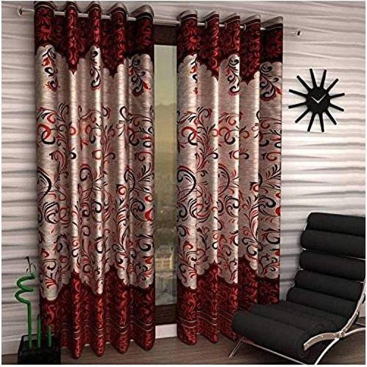 GDR 273 cm (9 ft) Polyester Long Door Curtain (Pack Of 2)