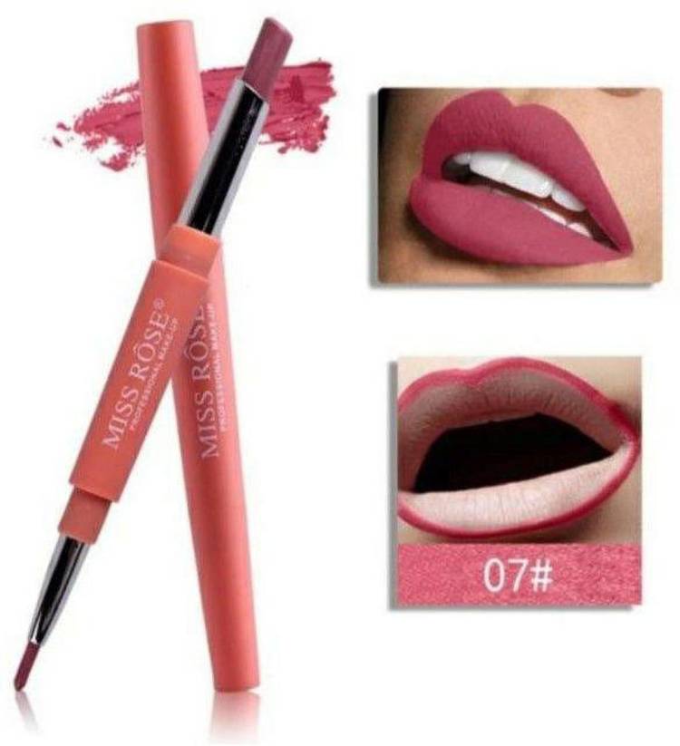 MISS ROSE 2 In 1 Double Ends Lip Liner Pencil Waterproof Matte Lipstick By (1) - Pack of 1 Price in India