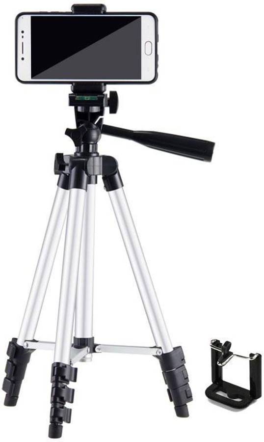 OBDIR 2021 HOT SELLING 3110 Tripod Stand with Mobile Holder and Connector for Photo and Video Studio Compatible with All Mobile Phone & Other Devices tripod Snack Video stand Compatible All Smartphone Best Use for Videos on snack, Vigo Video,Snap chat, Y