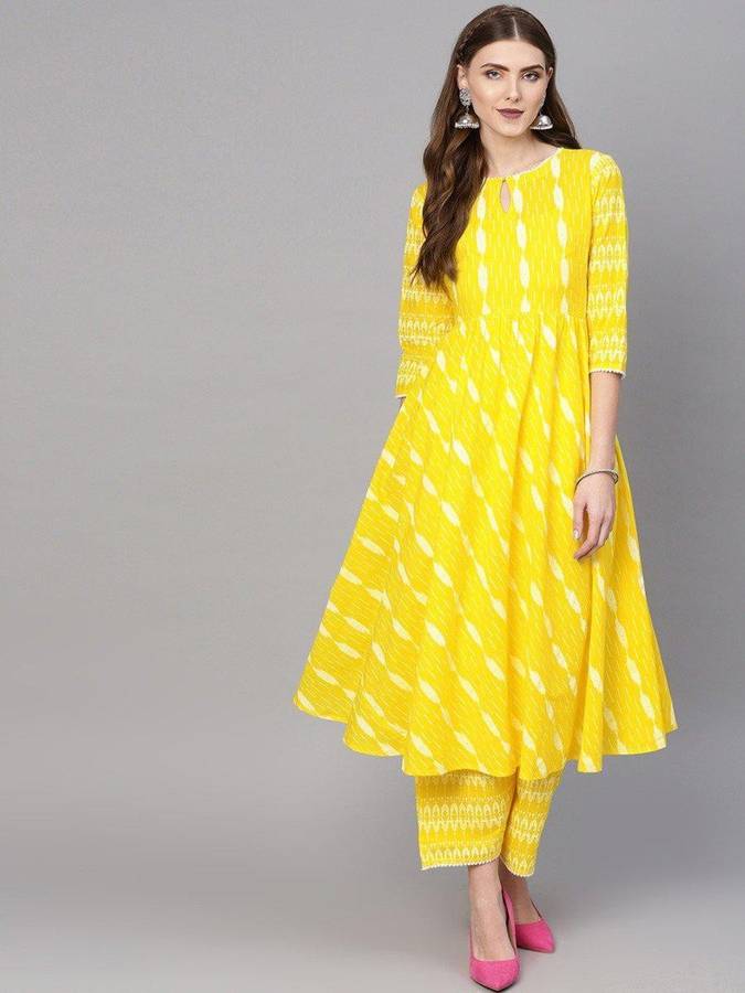 Women Kurta and Palazzo Set Cotton Viscose Blend
