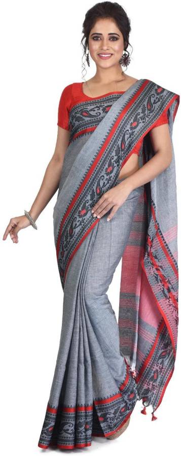 Striped Handloom Pure Cotton Saree Price in India