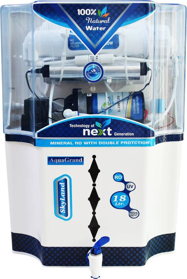 Aquagrand SkyLand 18 Ltr RO + UV + UF + TDS Water Purifier 18 L RO + UV + UF + TDS Water Purifier