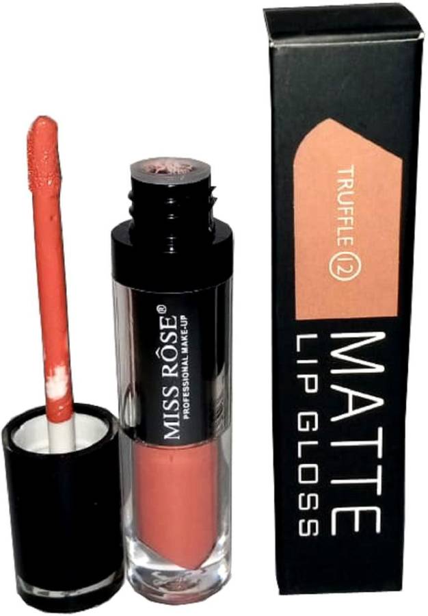 MISS ROSE Matte Lip Gloss Truffle 12 (NUDE COLOR)- 5Gm Price in India