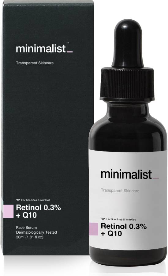 Minimalist 0.3% Retinol Serum For Face For Anti Aging | Night Serum for Men & Women With Q10 To Reduce Fine Lines & Wrinkles Price in India