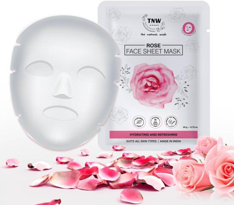 TNW - The Natural Wash Rose face sheet mask hydrating and refreshing suits all skin types Price in India