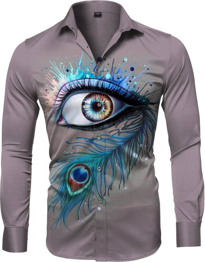 Cotton Linen Blend Graphic Print Shirt Fabric