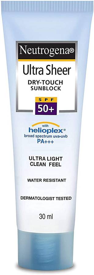 NEUTROGENA Ultra Sheer Dry Touch Sunblock SPF 50+ Sunscreen For Women And Men, 30ml - SPF 50+ PA+++ Price in India