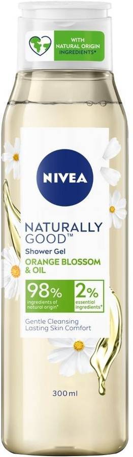 NIVEA Naturally Good Shower Gel, Orange Blossom & Oil, No Parabens, Vegan Formula with 98% Ingredients of Natural Origin, 300 ml