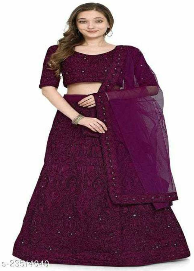 Embroidered Semi Stitched Lehenga Choli Price in India