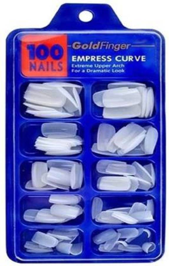 LA OTTER 100 Pcs Reusable Acrylic False Nails For Women's & Girls White (Pack of 100) WHITE Price in India