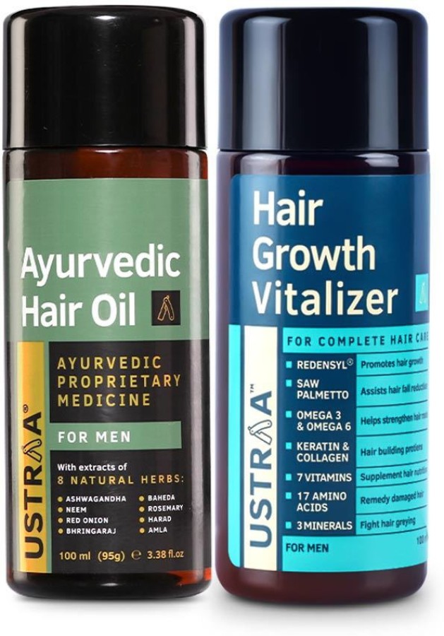 Buy Ustraa Ayurvedic Hair Oil 200ml+Anti-Hairfall Shampoo 250ml+Hair Growth  Vitalizer 100ml Online at Best Price of Rs 1130.08 - bigbasket