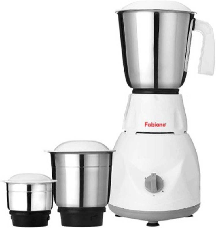 Fabiano Tulip FAB-MG-03 500 Watts Mixer Grinder (3 Jars, White, Grey)