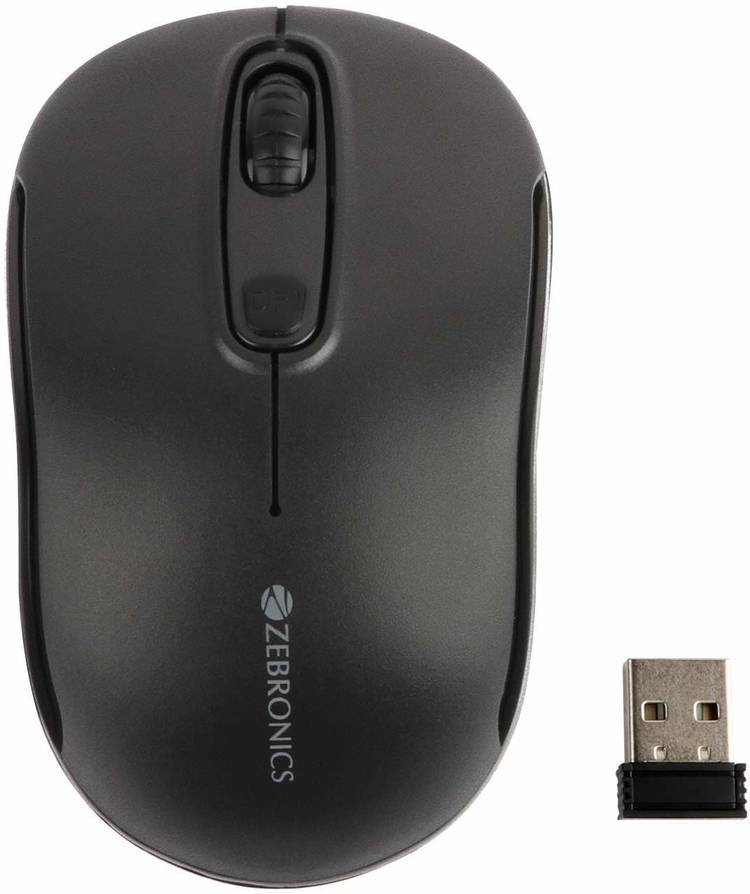 ZEBRONICS Zeb-Dash Plus 2.4 GHz Wireless Mouse with USB Nano Receiver, 4 Buttons, Power Saving Mode, for PC/Mac/Laptops Wireless Optical Mouse