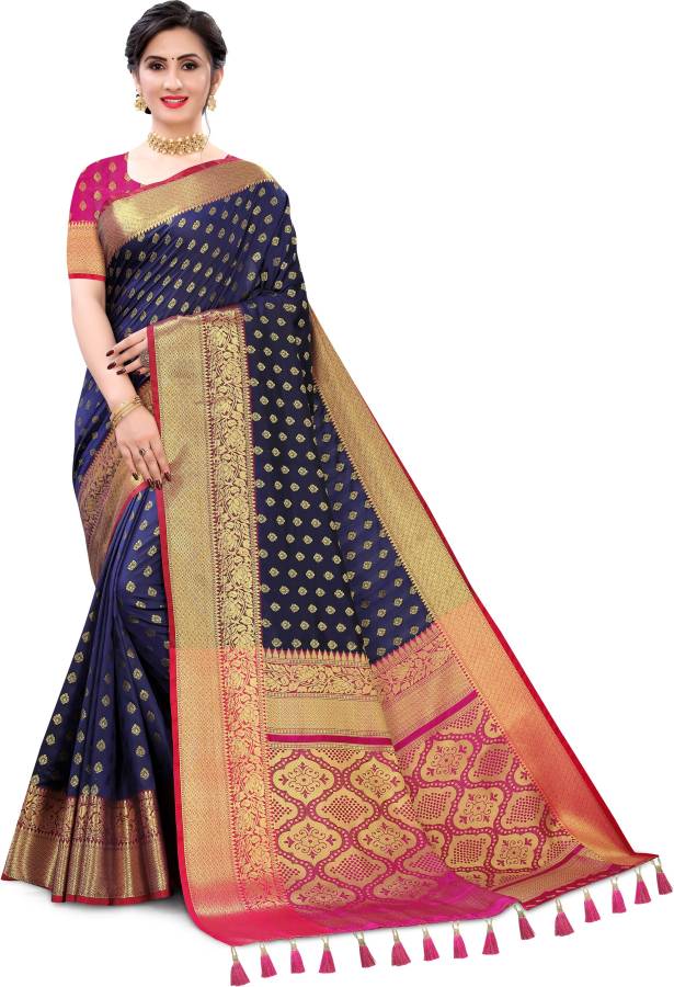 Printed Banarasi Jacquard, Pure Silk Saree Price in India