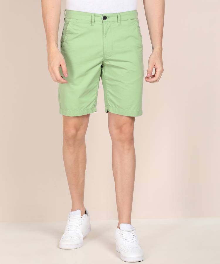 Solid Men Light Green Chino Shorts