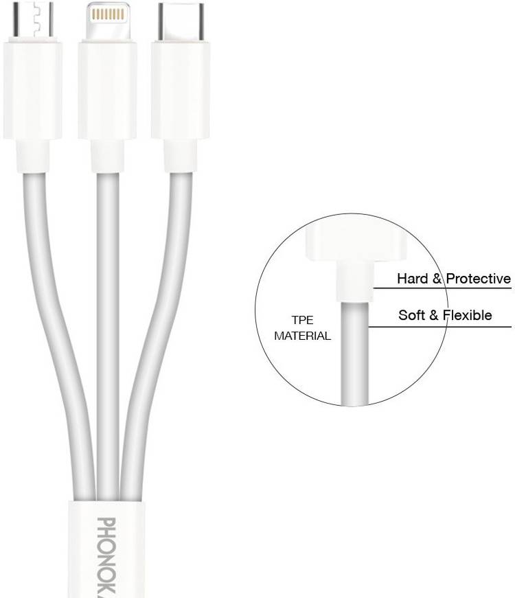 PHONOKART PKTRIPELT2-WHT 1.2 m Power Sharing Cable