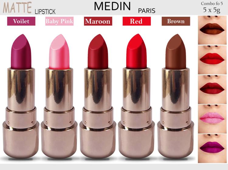 MEDIN Paris copper body matte lipsticks cosmetics makeup combo set 5 Price in India