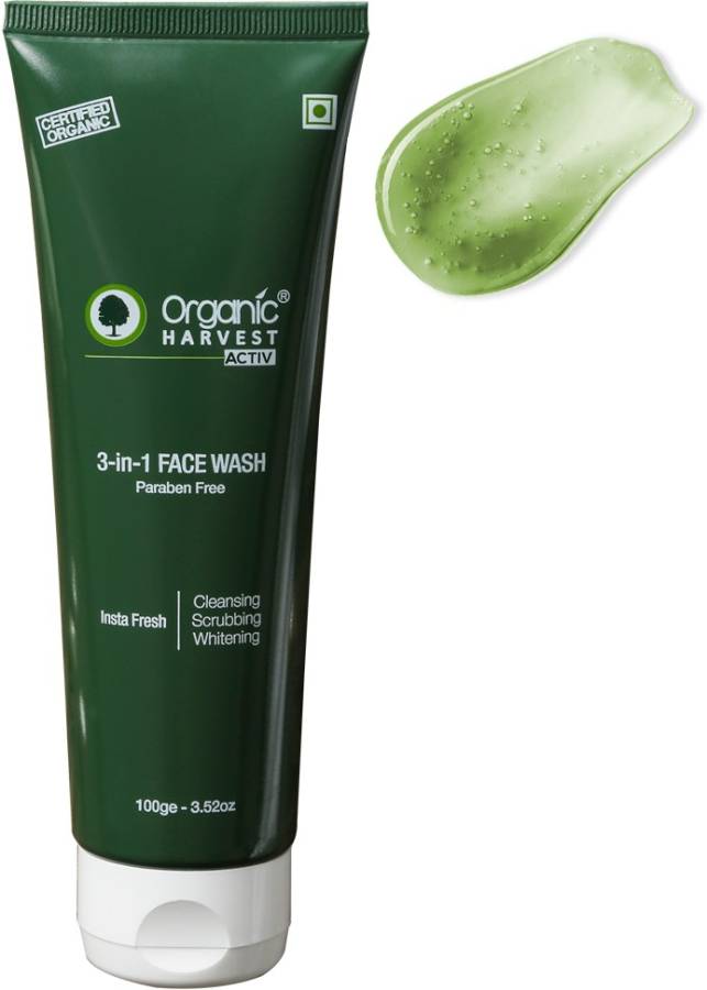 Organic Harvest 3-in-1  For Women, Daily Use, Remove Excess Oil & Dead Skin Cells, Cleansing, Lightening & Brightening, Rejuvenating, Nourishing, Prevent From Skin Darkening,100% Organic,Paraben & Sulphate Free Face Wash Price in India