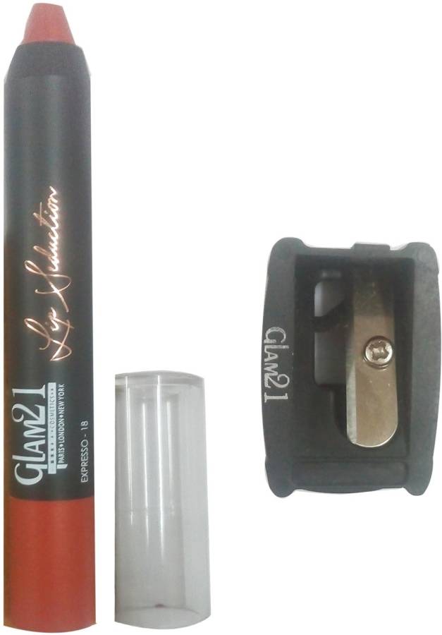 Glam21 Lip Seduction long lasting Non-Transfer Waterproof Expresso Coffee matte lipstick (2.8 gm) (1 Pcs) + Lip Crayon Sharpener (1 Pcs) Price in India