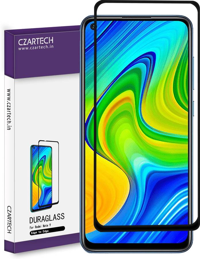 CZARTECH Edge To Edge Tempered Glass for Mi Redmi Note 9