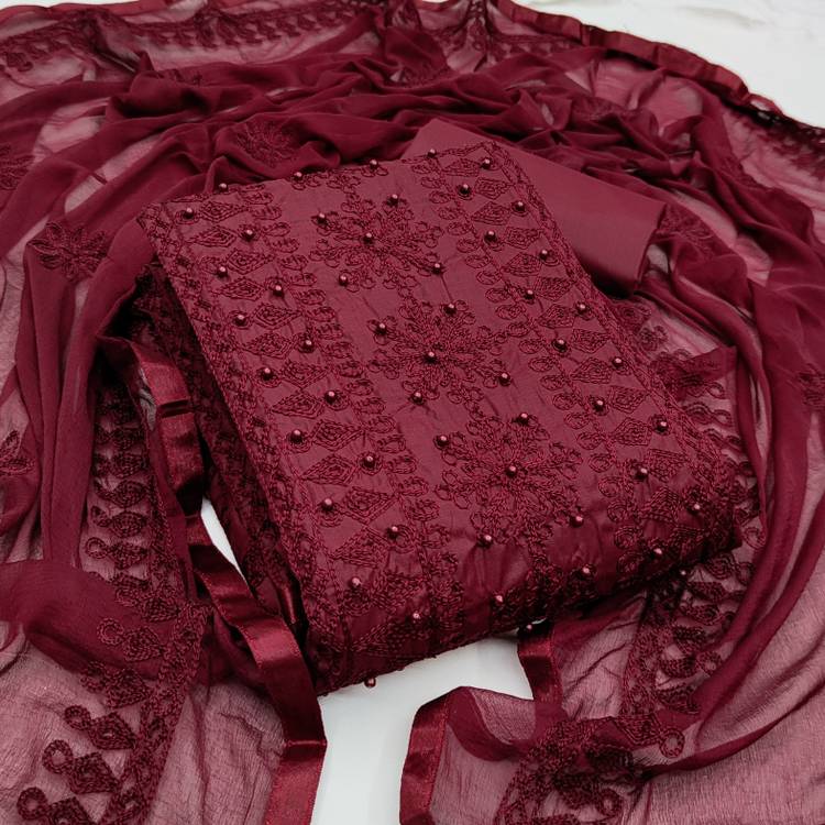 Jacquard Woven, Embroidered Salwar Suit Material