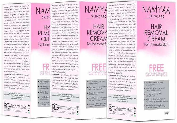 Namyaa Hair Removing Cream for Intimate Skin with After Wax Soothing Serum with Vitamin C-Pack of 3 Cream Price in India