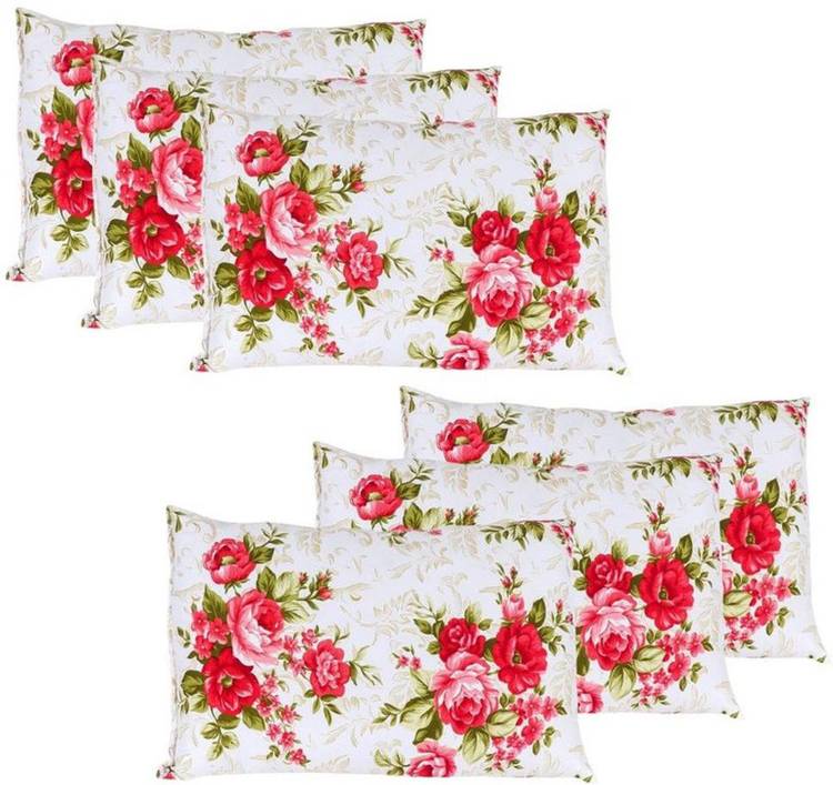 SAN & MAAHI premium Floral Pillow Microfibre Floral Sleeping Pillow Pack of 6