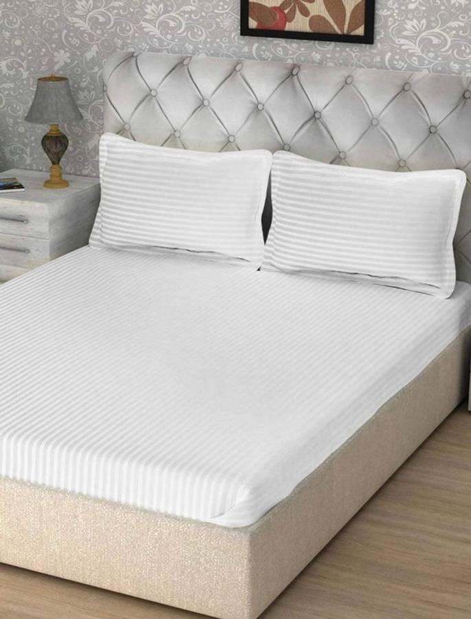 Luxury Trends 220 TC Cotton Double Striped Bedsheet